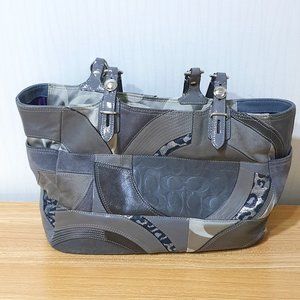 COACH ocelot patchwork tote bag - gray